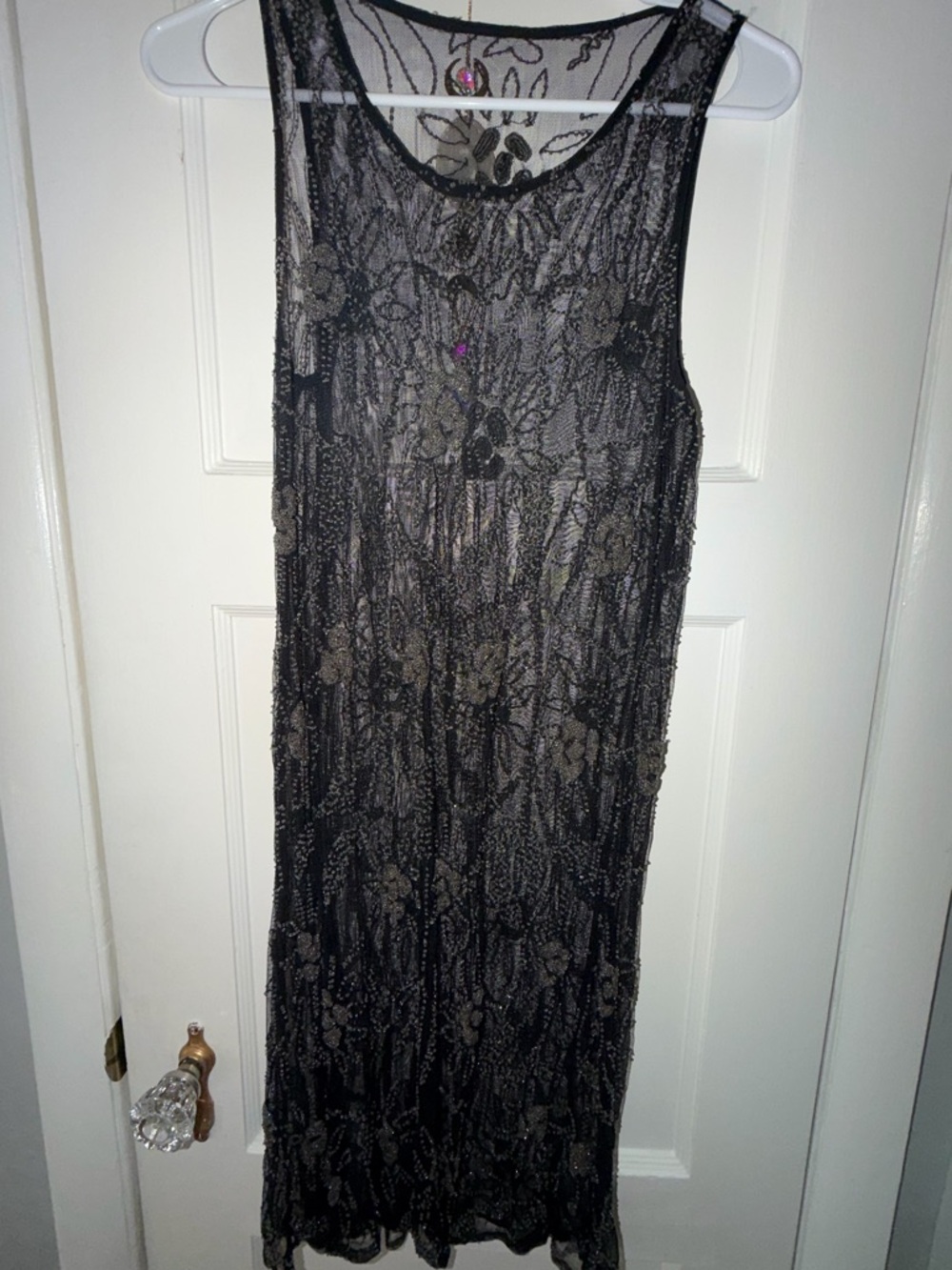 Black Lace Overlay Sleeveless Dress- no brand or size see details